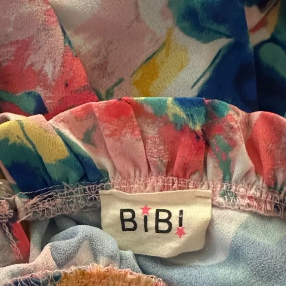 BiBi Multicolor Floral Ruffle Top - Picture 2 of 7